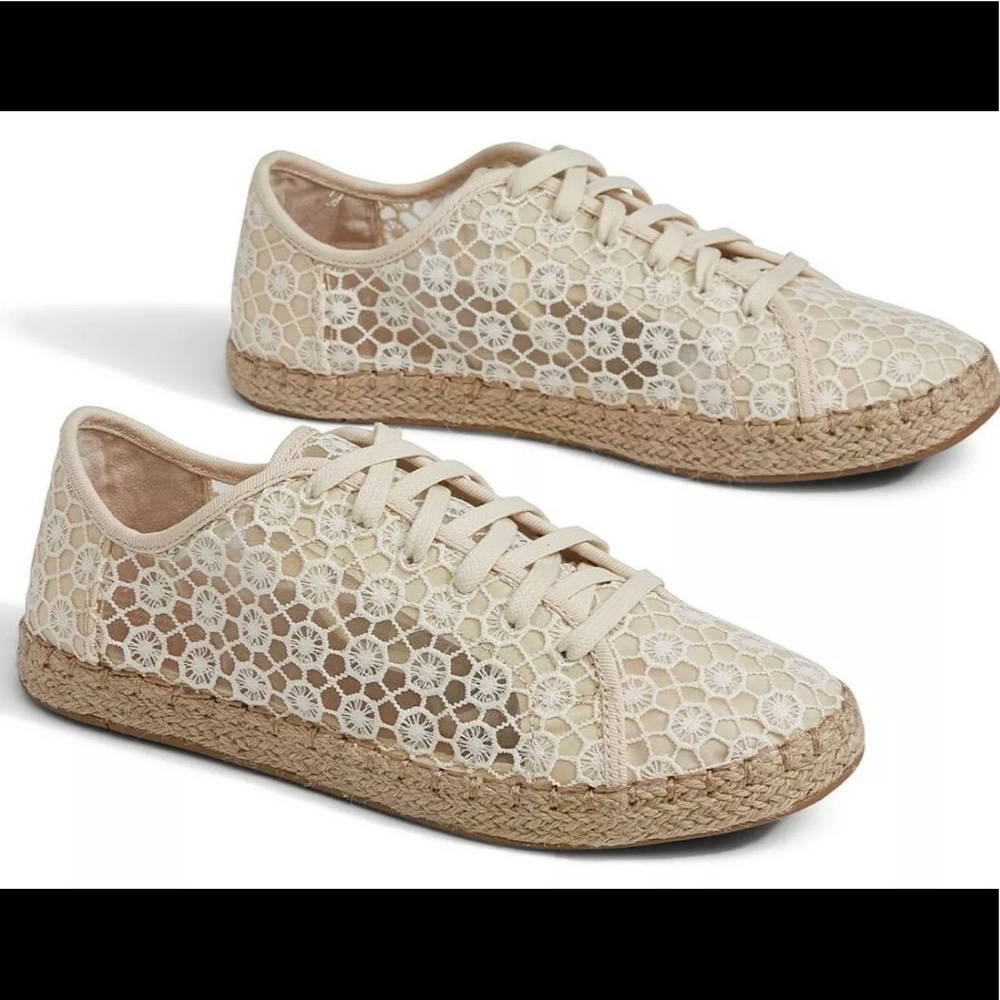 Toms Lena Natural Mosaic Mesh lace up Shoes Size#7